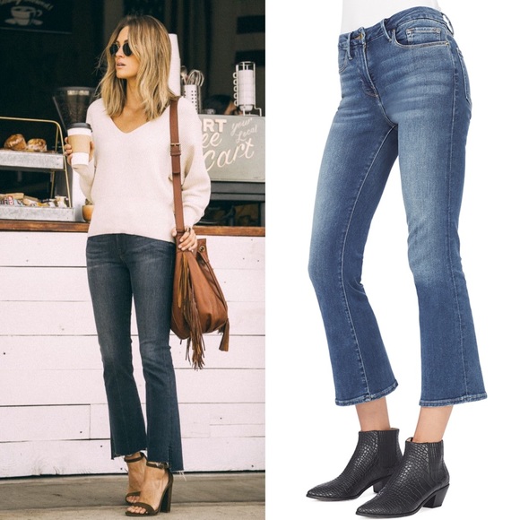 frame denim le crop mini boot